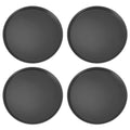 QWORK 16-Inch Round Non-Slip Serving Trays – 4 Pack Rubber Surface Plastic Tray Set for Restaurant, Café & Bar