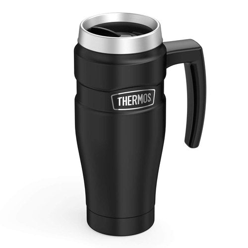 Thermos 101834 Stainless King Travel Mug, Matt Black, 470 ml