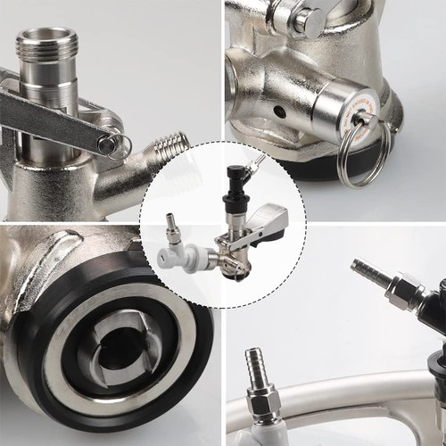 Sankey D Keg Coupler with Adapter and Ball Lock Disconnect Set Standard Type Kegerator Kit Keg Taps for Beer used for Keg Kegging Beer Tower by PERA