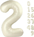 Skiennix 40-Inch Cream White Number Balloons - Perfect for 2nd, 12th, 21st Birthday Celebrations & Weddings