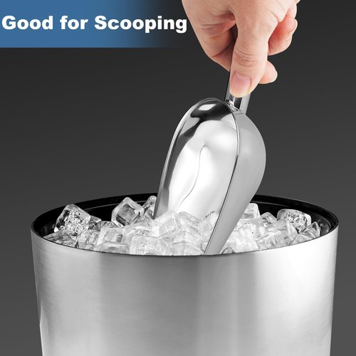 Ice Scoop,8 oz Metal Ice Scoop for Freezer,Stainless Steel Scooper for Ice Machine,Ice Bucket,Bar,Kitchen,Parties,Food Scoop for Popcorn,Flour,Candy,Pet Food