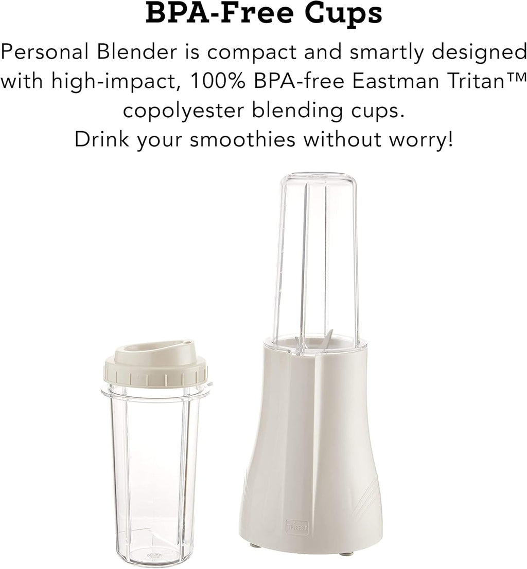 Tribest PB-250XL-A Personal Blender - BPA-Free Kitchen Grinder for Smoothies & Shakes | White