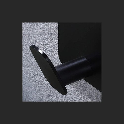 DELITON Adhesive Hooks - 4 Pack Wall Hooks for Towel & Coat | Matte Black Stainless Steel Finish