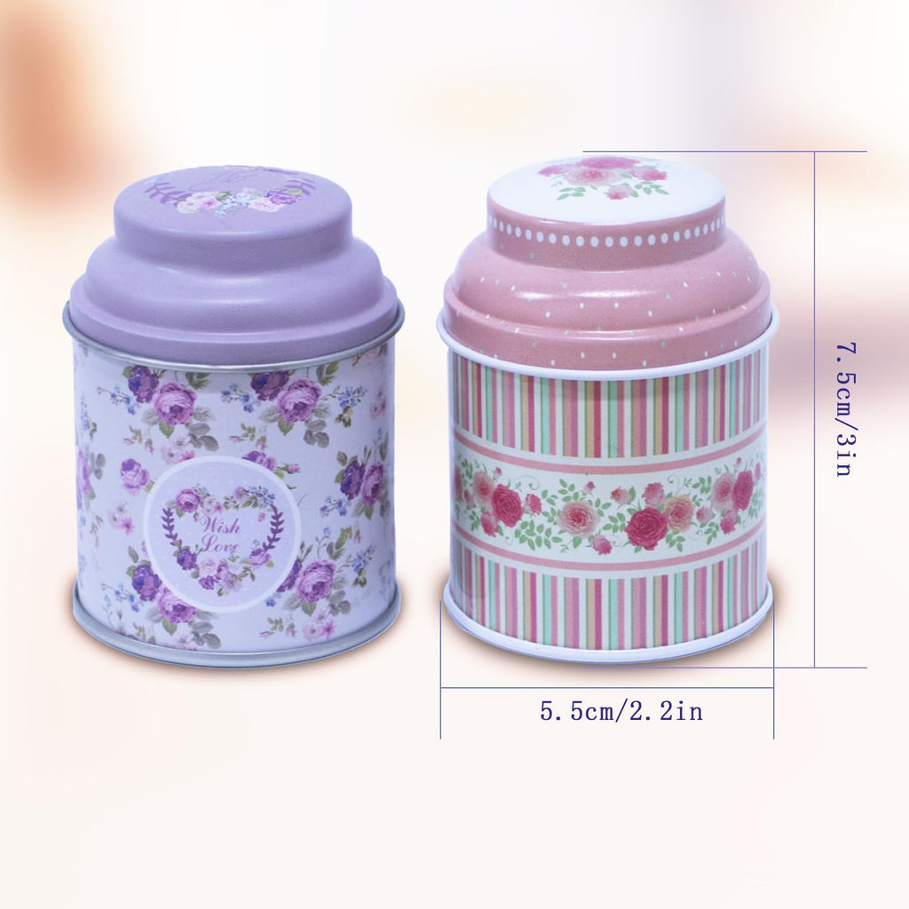 TooGet Elegant Metal Tinplate Tins - Shabby Chic Mini Boxes for DIY Candles & Storage | 6-Pack