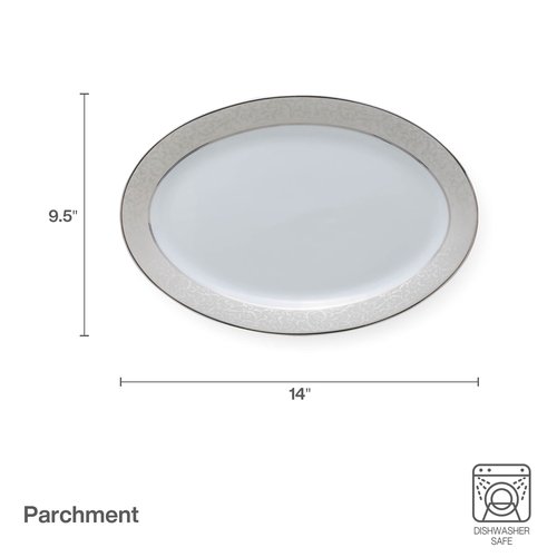 Mikasa Parchment Oval Serving Platter, 14-Inch, White - L3438-314
