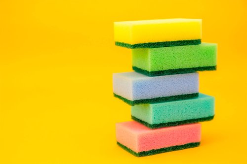 DecorRack 80 Kitchen Sponges, Heavy Duty Dish Sponges, Household Cleaning, Bathroom, Car Wash - Bulk Pack, Multicolor (Pack of 80)