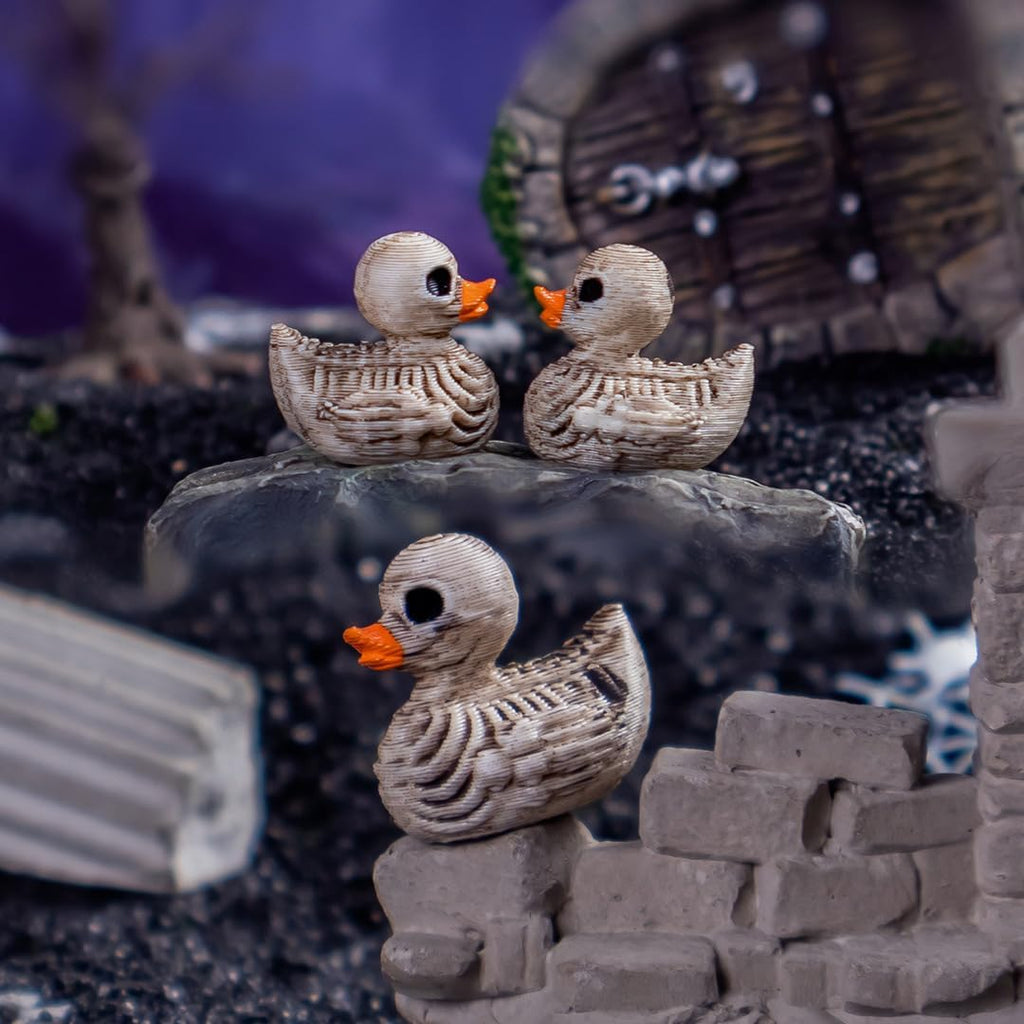 Skiennix Mini Duck Skeleton Figurines - 50Pcs Halloween Decor for Spooky Scenes & Parties