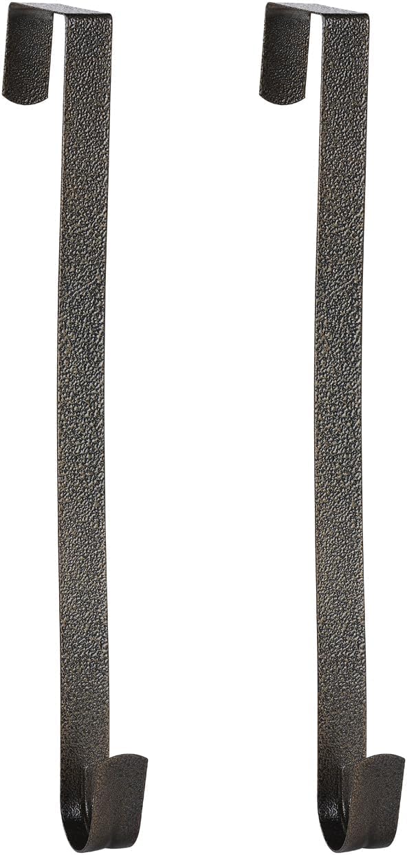 Sattiyrch Wreath Hanger - 12" Steel Over The Door Hook in Textured Bronze | Perfect for Front Door Decor