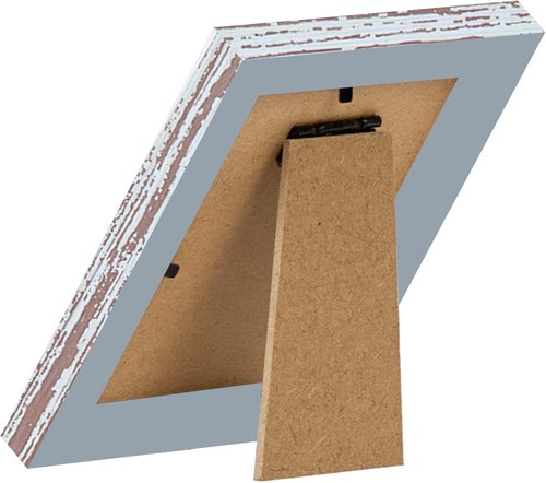 JCJMY 3x4 Picture Frame - Rustic White Wall Mount or Tabletop Display | Shatter-Resistant Plexiglass