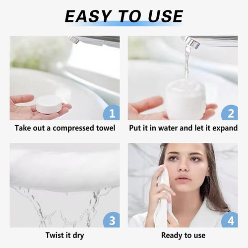 icepac 120 Pcs Compressed Towels, Camping, Disposable Face Compressed Towels, Magic Towel, Compressed Towel for Travel, Camping,Hiking (8x9in) (White 120)