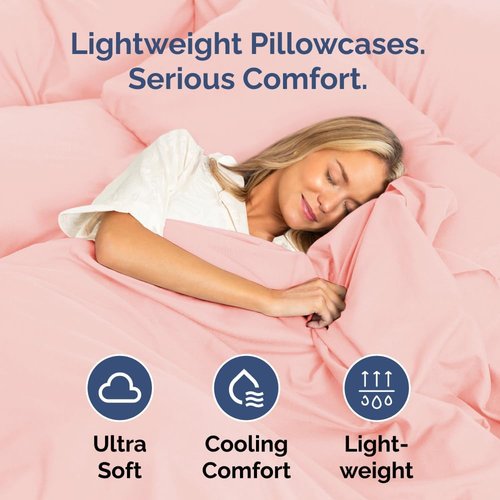 King Standard Pillow Cases by King - Ultra-Soft Hotel Quality Covers | Fade-Resistant & Wrinkle-Free - Baby Pink - Set of 2