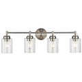 Kichler Winslow 30" Vanity Light in Brushed Nickel, 4-Light Transitional Bathroom Light with Clear Seeded Glass. (30" W x 9.25" H), 45887NI