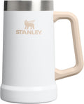 STANLEY Stay-Chill Beer Stein 24 oz - Insulated Stainless Steel Tumbler with Big Grip Handle | BPA-Free Hammertone Frost