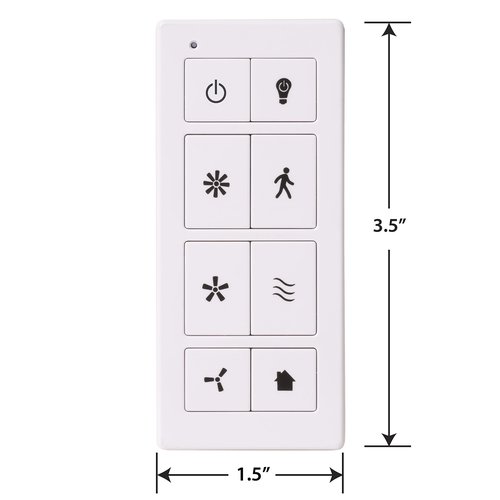 Prominence Home Universal Ceiling Fan Remote Control Kit with Receiver, Wall Dock and Batteries, For Downrod Ceiling Fans ONLY - 51433-01 - White