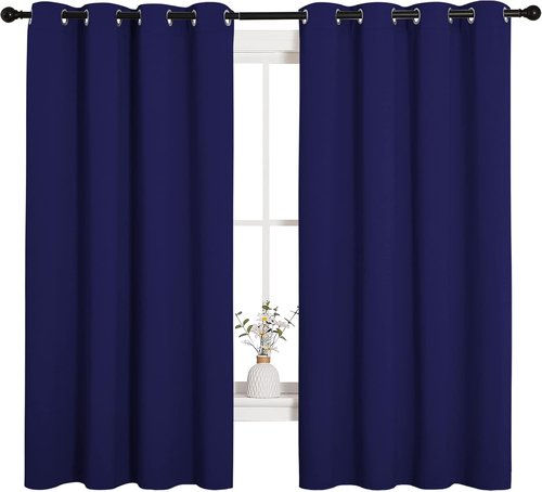 NICETOWN Blackout Curtains - All Season Thermal Insulated Grommet Drapes for Kids' Room | Royal Blue, 55 x 68 Inches