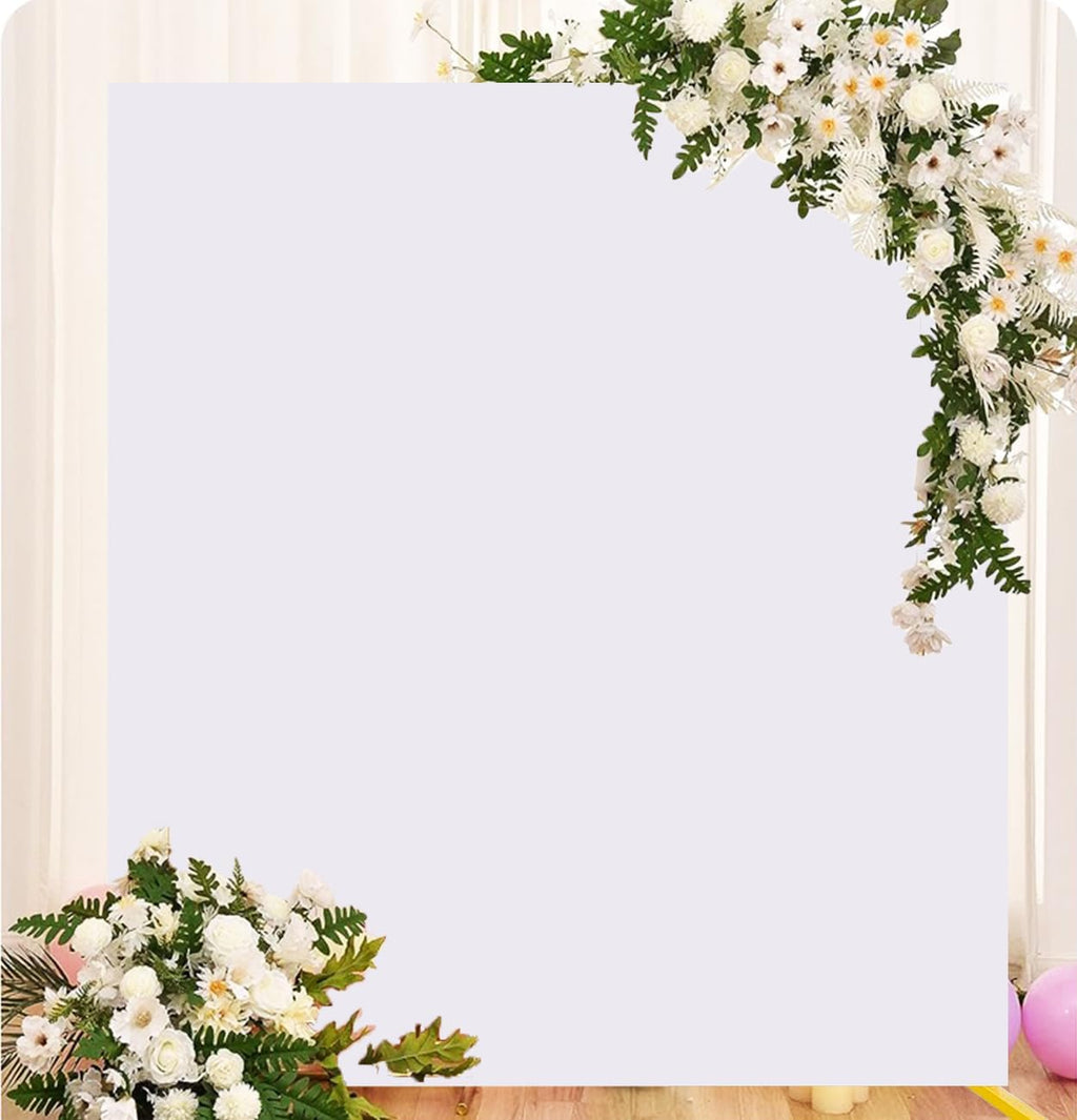 White Square Backdrop Cover by [Brand Name] - 6.6 x 6.6 FT Spandex Rectangle for Weddings & Events
