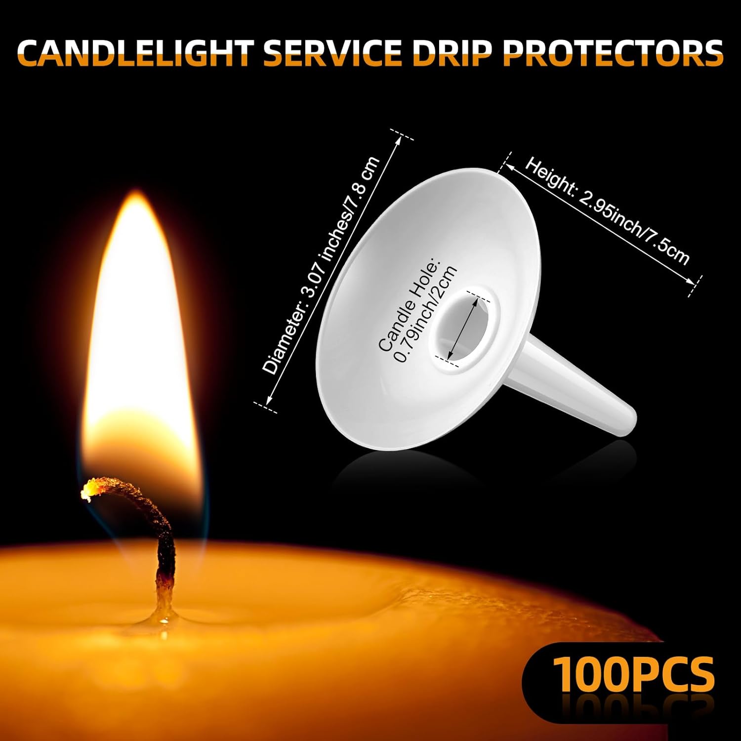 Regine Switzerland Candle Holders - 100 Pcs Plastic Drip Protectors for Church, Vigil & Events