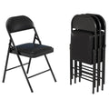 VENI HOME Folding Chairs with Padded Seats,Portable Foldable Chairs Seat with Steel Frame for Home and Office, Wedding Party Events, Black, Set of 4