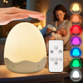 Skiennix Baby Night Light - 10 Brightness Levels & 10 Color Options | Touch & Remote Control, 3600mAh Rechargeable, Portable for Nursery & Breastfeeding