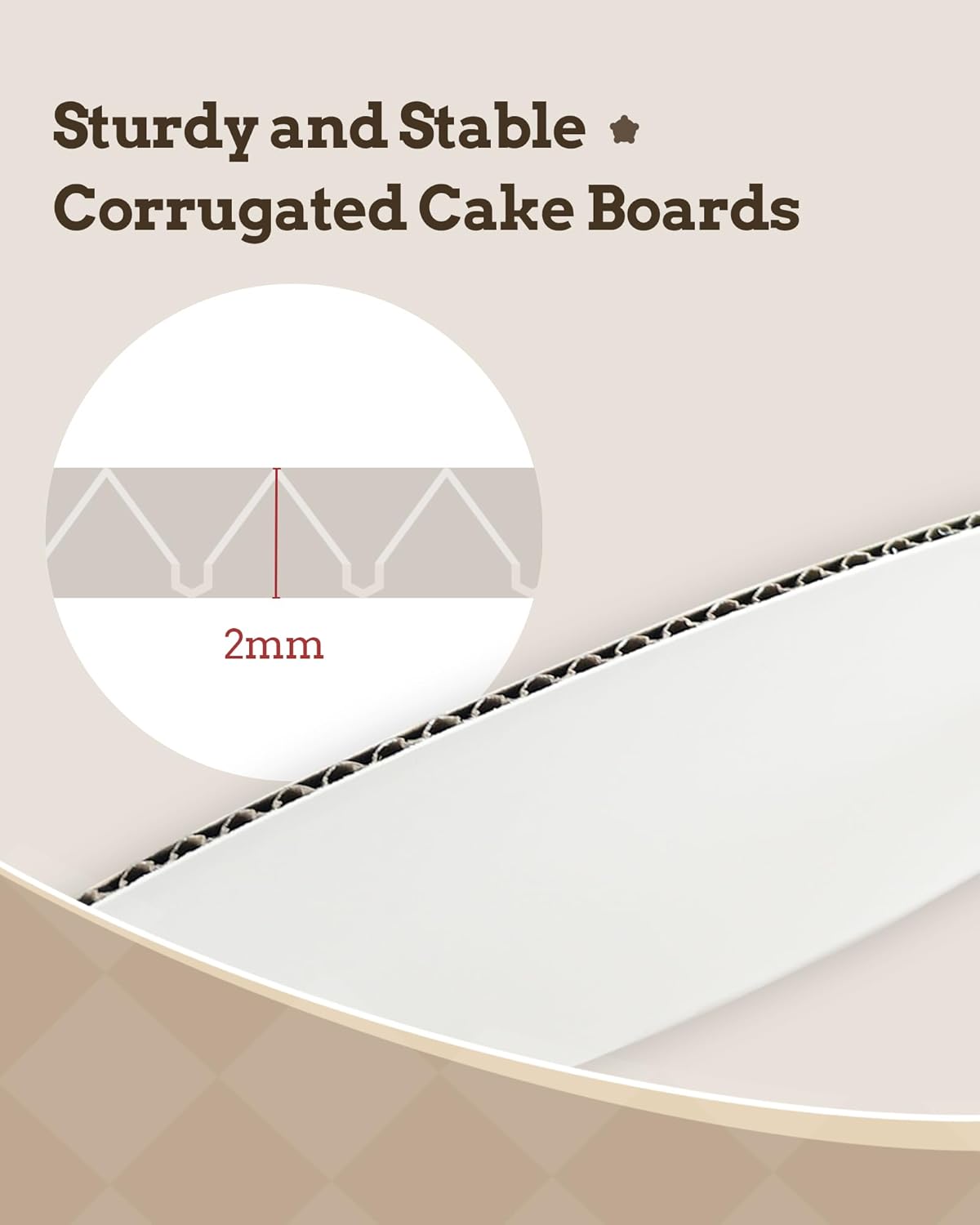 Bake Choice 10-Inch Round Cake Boards - 7 Pack Food-Grade, Waterproof & Oil-Proof Corrugated Bases