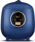 Bear Mini Rice Cooker - 2 Cups Uncooked | Portable Non-Stick Travel Cooker, BPA Free, Blue