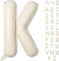 Giant Alphabet K Foil Balloon - Custom Mylar Letter for Birthday Decor | 40 Inch Beige Helium Balloon