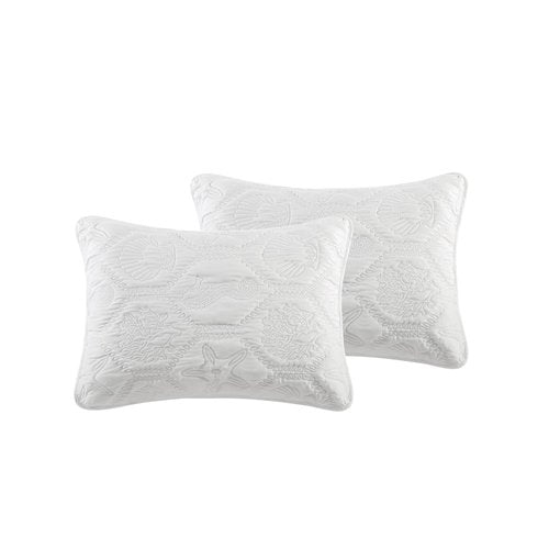 VCNY Home King Size 3-Piece Beach Bedding Set | Reversible Quilt & Matching Shams | Soft & Breathable | Wrinkle Resistant | Lightweight for Year Round Comfort | Coastal Room Decor | Shore White