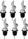 6PCS Liquor Bottle Pourers, Auto Flip Olive Oil Dispenser Spout, Weighted Stainless Steel Alcohol Pourer Spouts, Olive Oil Spout Suitable for About 3/4" Bottle Mouth
