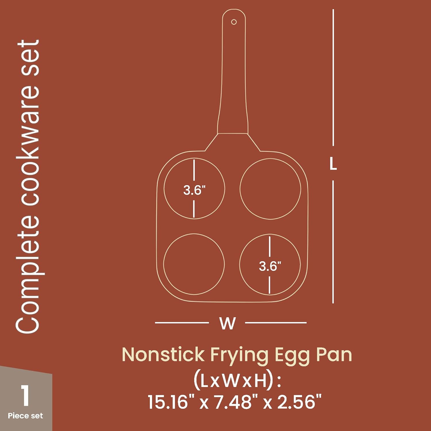 Skiennix 4-Cup Nonstick Frying Egg Pan - White Marble Finish, PFOS & PFOA Free, Die-Cast Aluminum, Heat-Resistant Handle, 500°F Safe