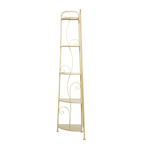 Deco 79 Bakers Rack, 17" L x 11" W x 65" H, Gold