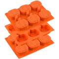 HUAKENER 3 Pack Pumpkin Cake Molds, Silicone Pumpkin Molds for Making Halloween Thanksgiving Fall Mini Cake, Chocolate Bomb, Jello, Soap, Candle