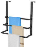 16Inch Over The Door Towel Rack, DOKU Stainless Steel Door Towel Hanger, Over Door Towel Holder with 3 Tier Towel Bars, Over Door Towel Storage for Bathroom, Matte Black