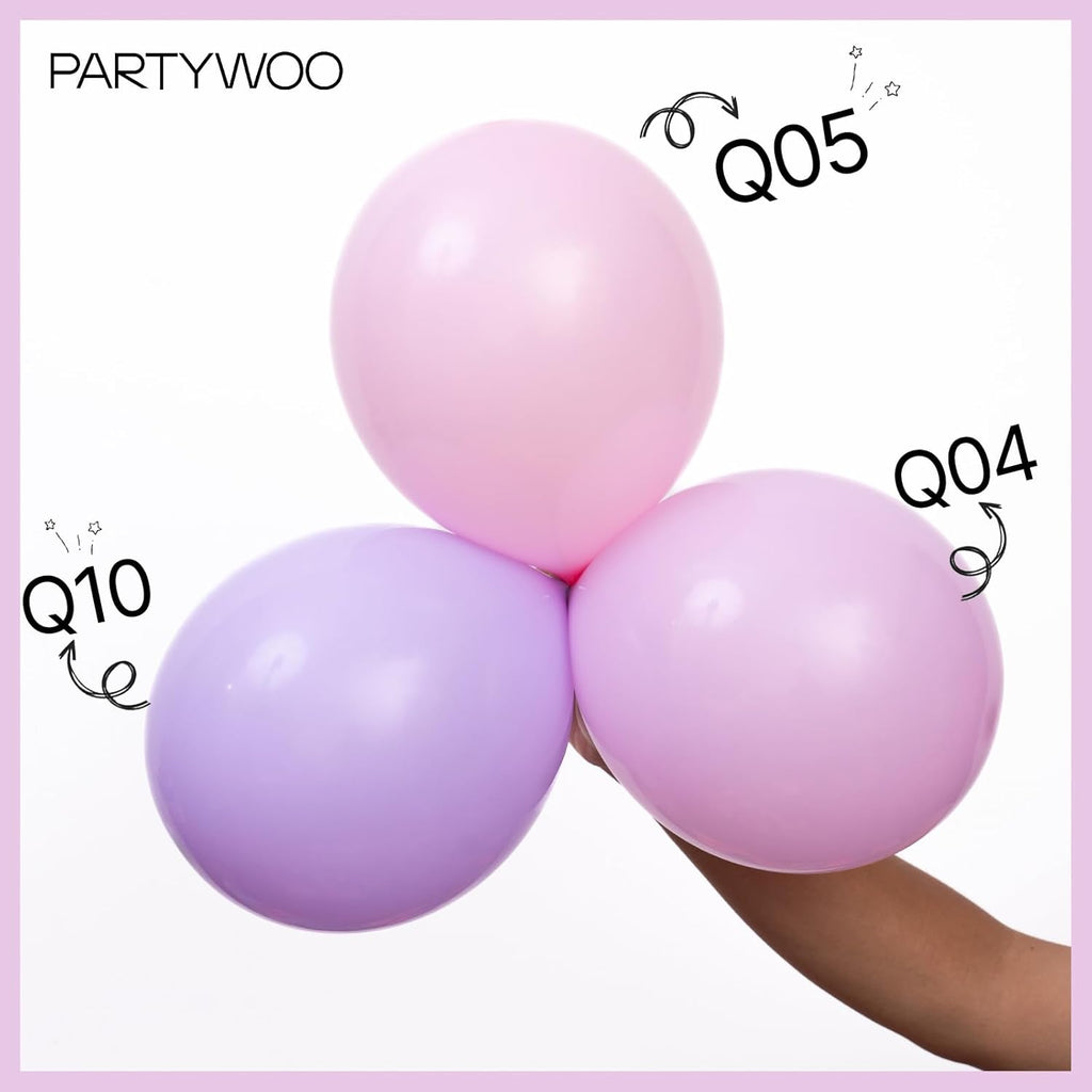 PartyWoo Baby Pink Balloons - 100pcs Pastel Arch Kit for Gender Reveal & Baby Shower | 5-36 Inch Sizes