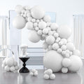 PartyWoo White Balloons - 127-Piece Matte Latex Balloon Arch Kit for Weddings & Celebrations | 5-18 Inch Sizes