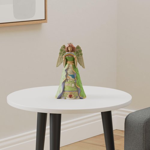Enesco Jim Shore Heartwood Creek Irish Angel with Shamrock Wing Figurine, 9.75 Inch