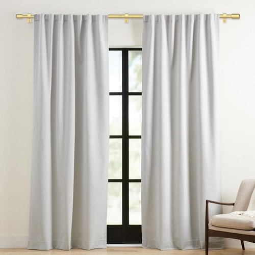 GXOACKJ Curtain Rods for Windows 28 to 48-60 Inches, 5/8 Inch Gold Adjustable Small Curtain Rod Set with Brackets for Bedroom Living Room