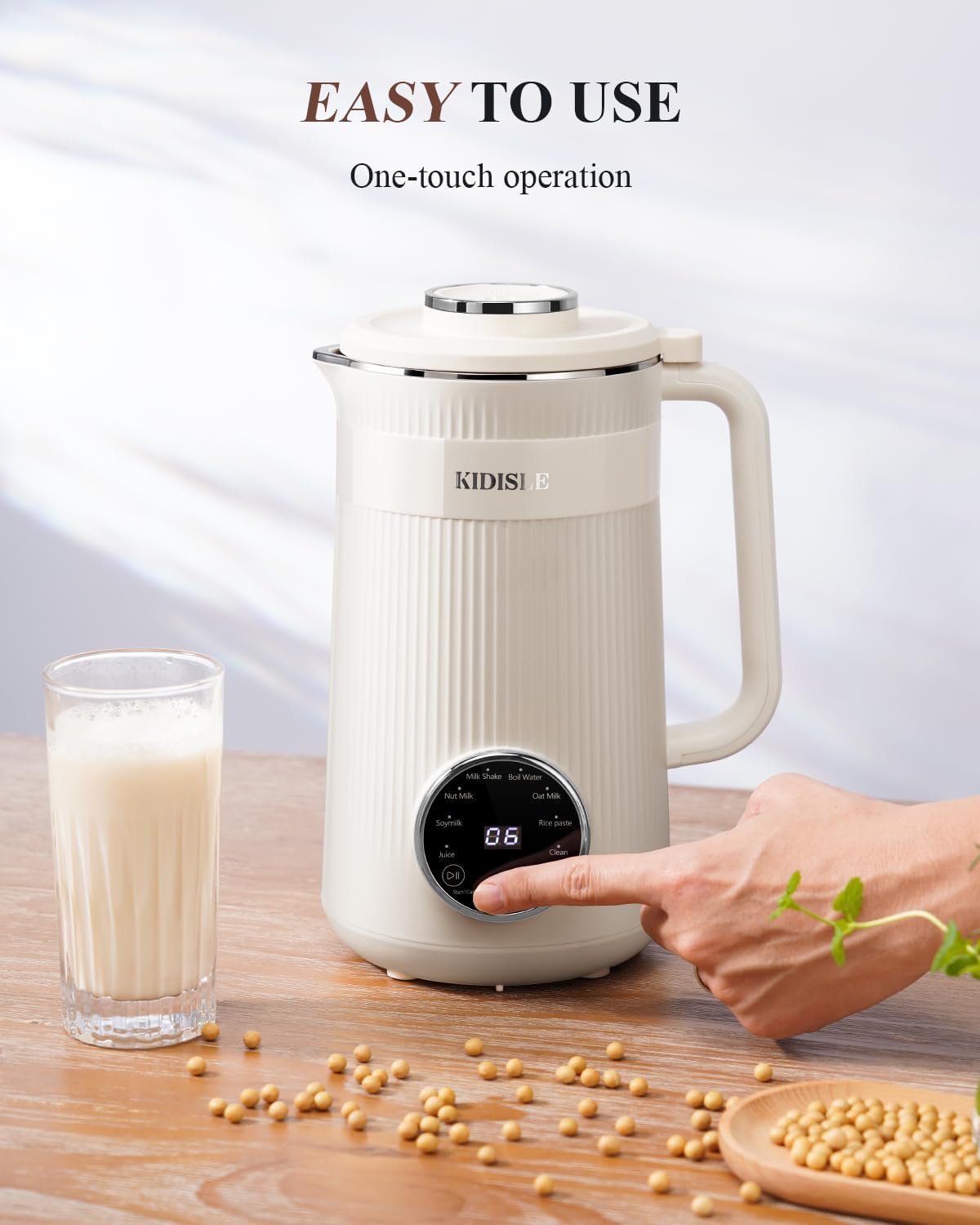 Skiennix 8-in-1 Nut Milk Maker Blender - 32oz Automatic Machine for Soy, Almond, Oat & Coconut Beverages