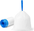 Skiennix 4 Gallon Small Trash Bags - Strong Leak-Proof Drawstring Garbage Bags, 100 Pack | White Bin Liners for Bathroom, Office, Dorm