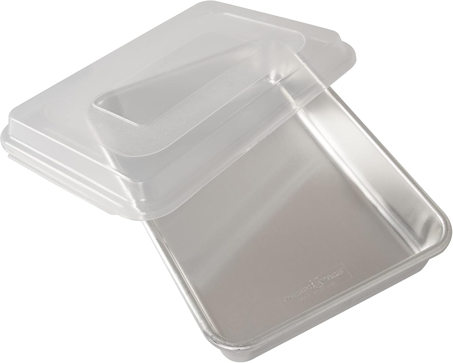 Nordic Ware Aluminum Commercial Cake Pan - Rectangle with Lid, 9 x 13 Inches, Silver Finish