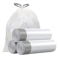 Small Trash Bags 4 Gallon - Drawstring 4 Gallon Trash Bag, Individual Unscented Small Garbage Bags, White 4 Gal Trash Can Liners Bathroom Trash Bags, 57 Count
