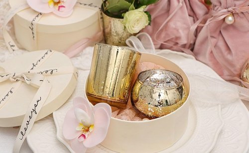 DEVI 48PCS Gold Votive Candle Holders - Mercury Glass Tea Light Holders for Weddings & Parties