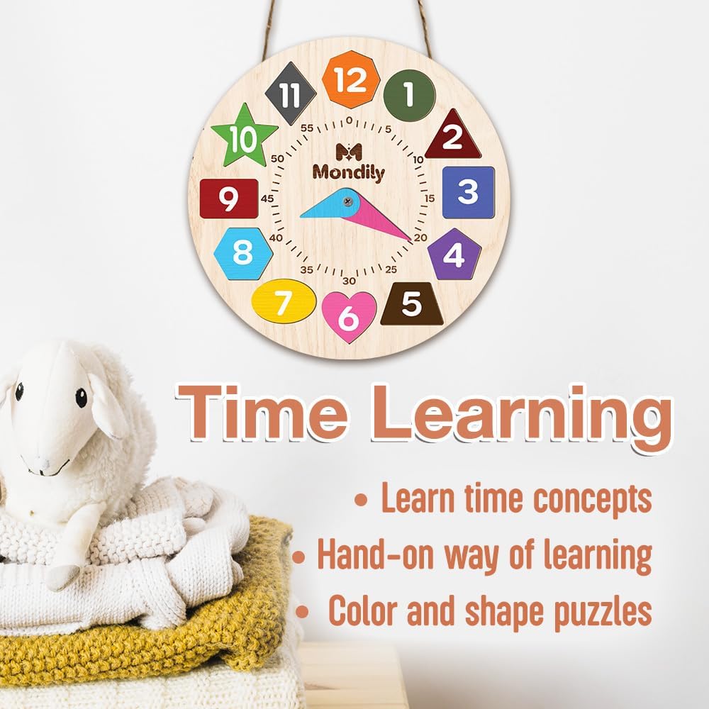 Skiennix Interactive Wooden Calendar for Kids Ages 3+ | Teach Seasons & Daily Activities (12 x 15 Inches)