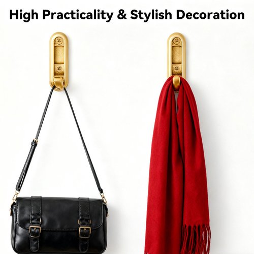 XZWEAHG 2PCS Folding Coat Hooks,Gold Wall Hooks for Hanging – 2 Folding Coat Hooks, Flip Down Heavy Duty Hooks Robe Hook Wall Mounted for Clothes, Towels, Hats & More