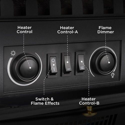 ZAFRO Freestanding Electric Fireplace Stove, Small Electric Fireplace Heater with Thermostat Control, 3D Realistic Flame,1000W/1500W & Overheating Protection, 22.28 inch