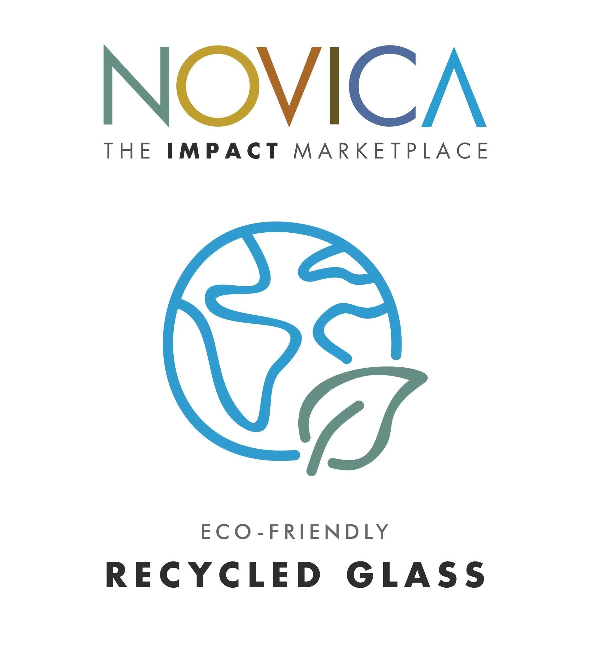 NOVICA Handmade Drinking Glasses Handblown Recycled Blue Tumbler Drinkware Set of 6 from Mexico 'Cobalt Angles'