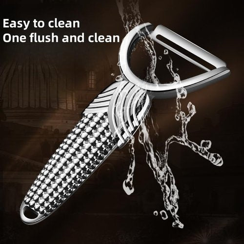 Huakai Vegetable Peeler For Kitchen, Easy Peeler/Non-Slip Wide Handle/Suitable for All Fruits Vegetables/Silver