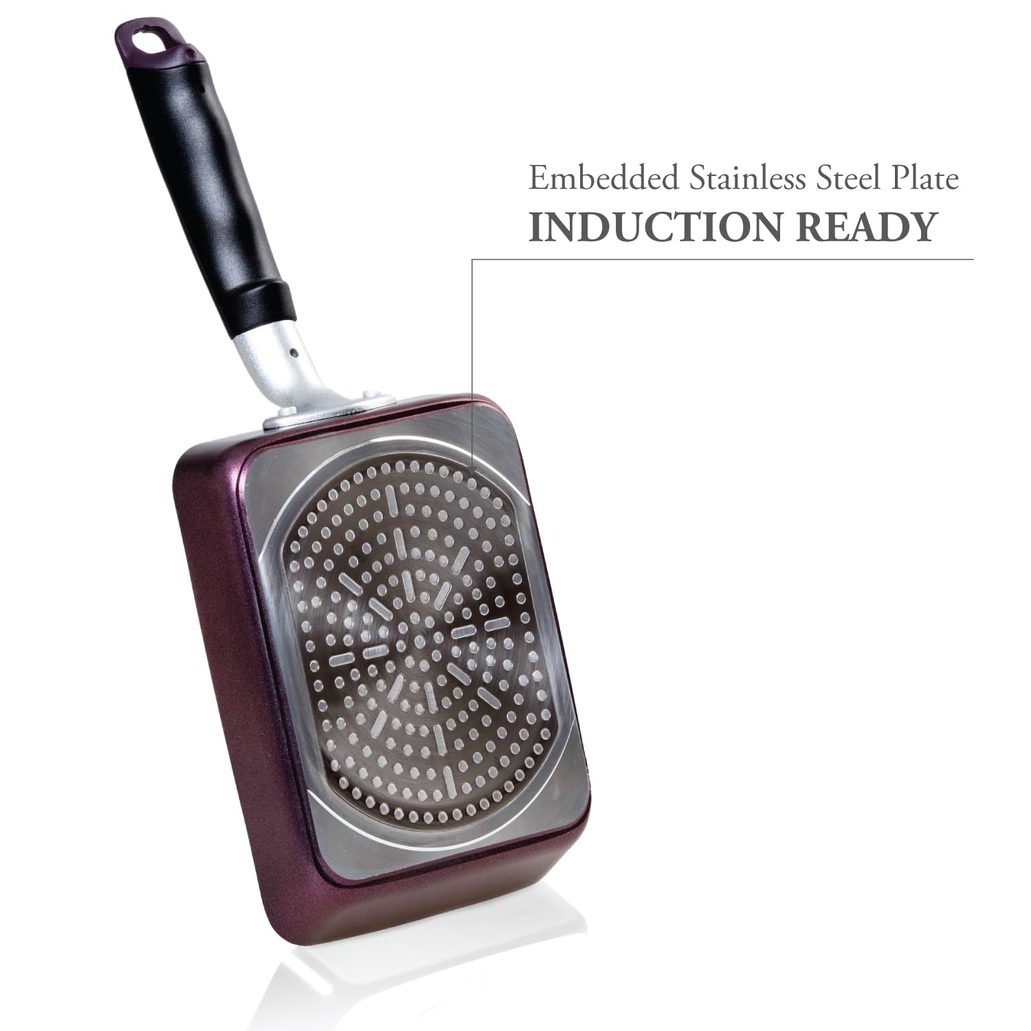 TECHEF - Tamagoyaki Japanese Omelette Pan/Egg Pan Skillet, PFOA-Free, Dishwasher Safe, Induction-Ready, Made in Korea (Purple/Medium)