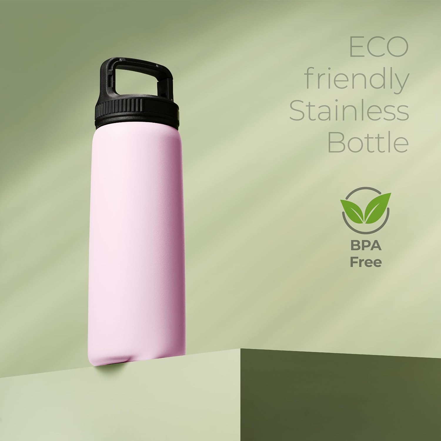 SIPX™ Insulated Water Bottle - 25 oz Leakproof Stainless Steel | Keeps Drinks Cold for 24 Hours & Hot for 12 Hours - Light Pink