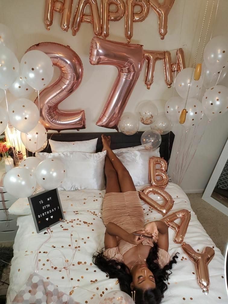 Numbers 17 Balloon - 40 Inch Rose Gold Foil Decoration for 17th Birthday & Anniversary Parties