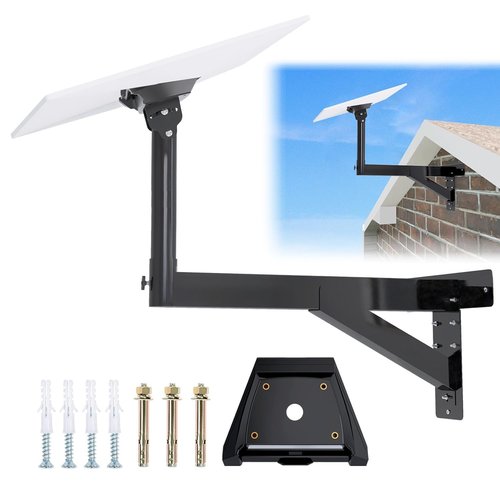 Starlink Gen 3 Mount, Ybervont Starlink Mounting Kit, Heavy Duty Long Wall Mounts for Internet Kit Satellite, Pole Mount with Pipe Adapter (Long Wall Mount)